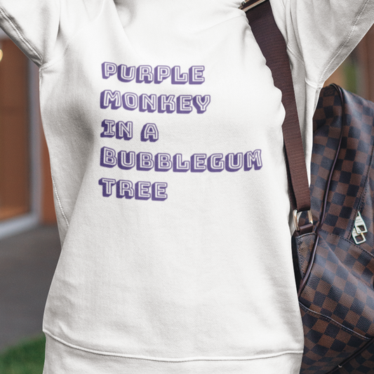 Purple Monkey Sweatshirt - Say Something Swag