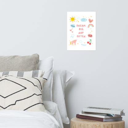 Dream Big, Nap Often Print - Say Something Swag