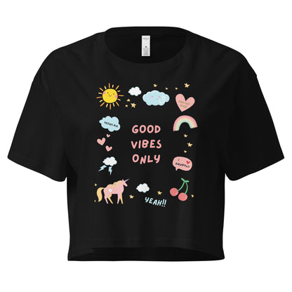 Good Vibes Only Women's Cropped T-Shirt - Say Something Swag